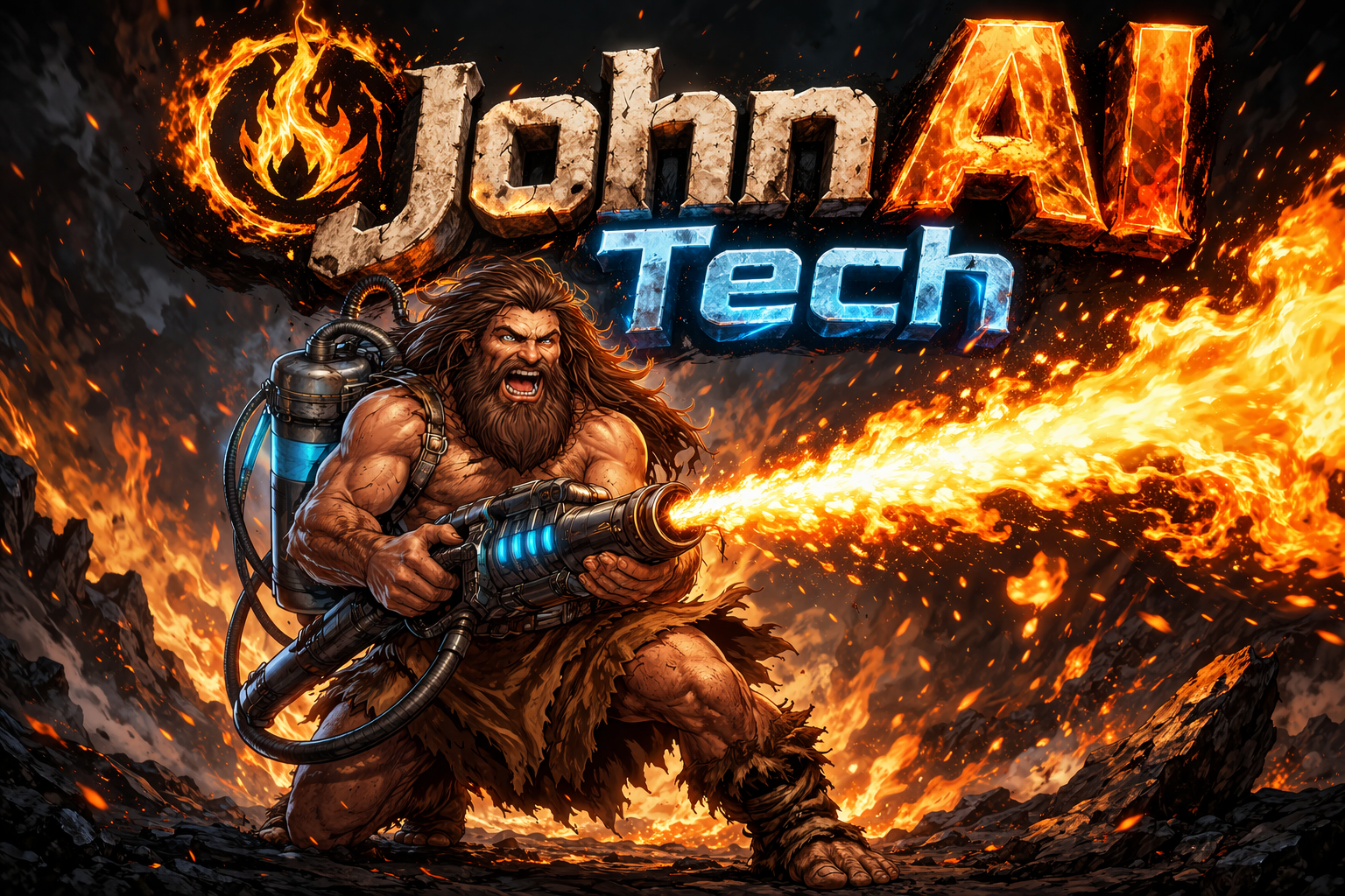JohnAI Tech Caveman Flamethrower